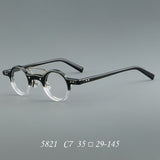 Bert Punk Retro Acetate Small frame Round Glasses Frame