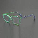 Seely Colorful Geometric Titanium Glasses Frame
