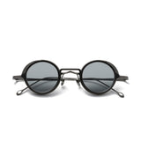 Amill Round Titanium Glasses Frame With Magnetic Sunglasses Clips