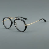 Wood Retro Aviator Acetate Glasses Frame