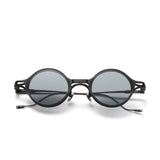 Sera Round Titanium Glasses Frame With Magnetic Sunglasses Clips