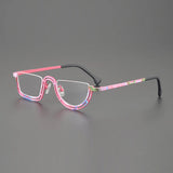 Jain Retro Semi Titanium Glasses Frame