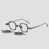 Luz Titanium Vintage Eyeglasses Frame With Sunglasses Clips