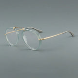 Wood Retro Aviator Acetate Glasses Frame