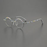 Tozo  Colorful Geometric Titanium Glasses Frame