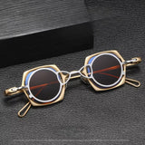 VK Square Titanium Glasses Frame With Magnetic Sunglasses Clips
