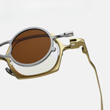 VK Square Titanium Glasses Frame With Magnetic Sunglasses Clips