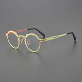 Carlota  Titanium Irregular Round Glasses Frame