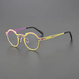 Carlota  Titanium Irregular Round Glasses Frame
