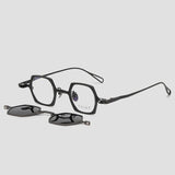 Luz Titanium Vintage Eyeglasses Frame With Sunglasses Clips