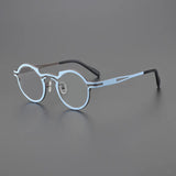 Carlota  Titanium Irregular Round Glasses Frame